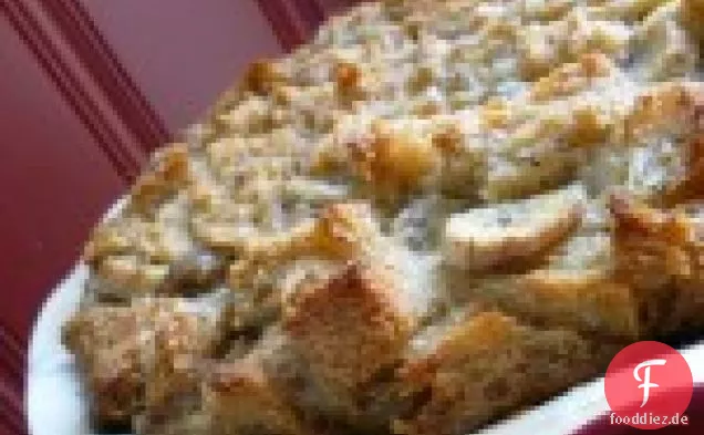 Bananen und Brotpudding