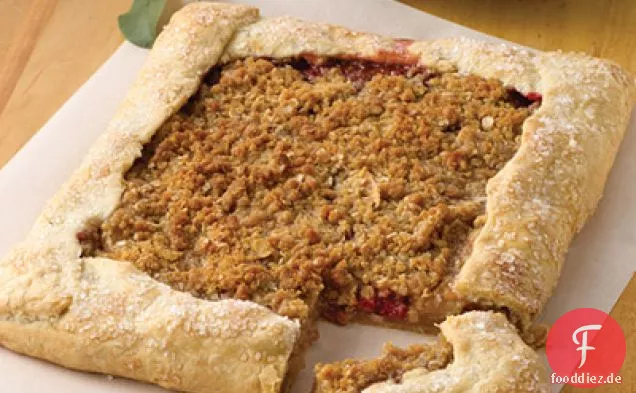 Rustikale Apfel Himbeerkuchen Quadrate