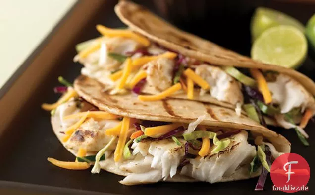Gegrillter Fisch Tacos mit cremigem Krautsalat für zwei