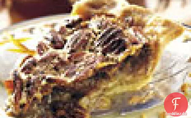 Bourbon-Orangen Pecan Pie mit Bourbon Creme