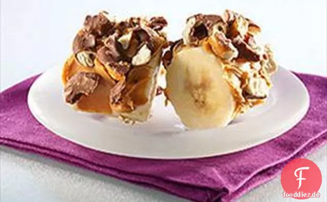 Gefrorene Erdnussbutter Bananenbisse