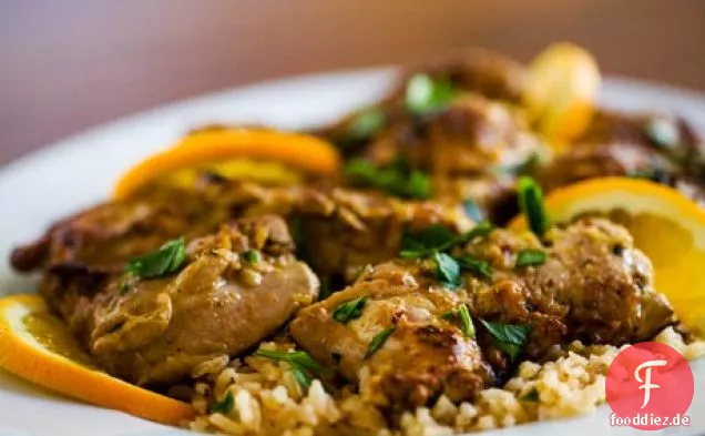 Orange mariniertes Huhn