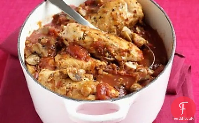 Huhn mit Tomaten und Pilzen