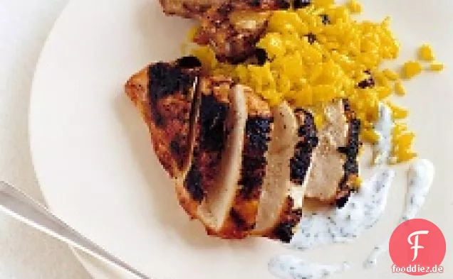 Zimt gebratenes Huhn mit Raita