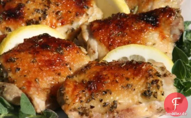 Klebriges Zitronen-Oregano-Huhn