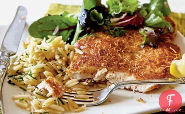 Hähnchen Milanese mit Frühlingsgrün