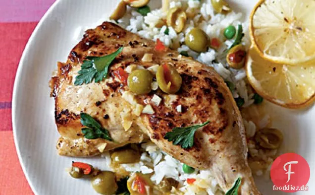 Huhn mit Zitrone und Oliven