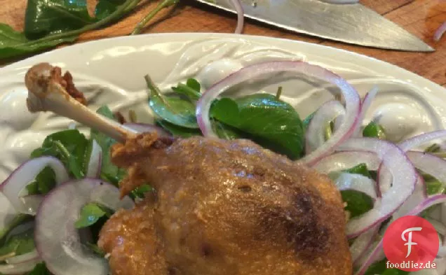 Olivenöl pochierte Ente Confit