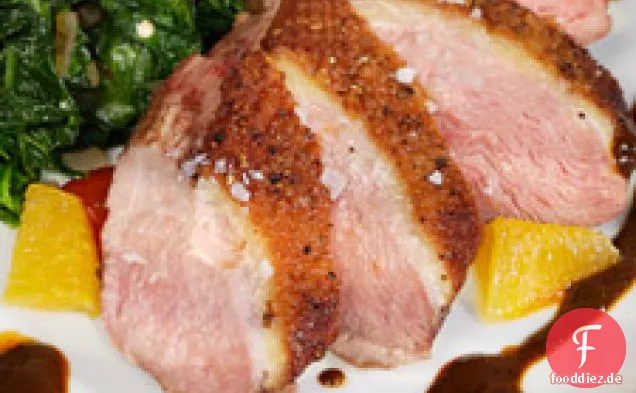 Entenbrust mit Ancho Chile Dulce De Leche Glasur