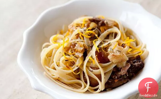 Pasta mit langsam gebratener Ente