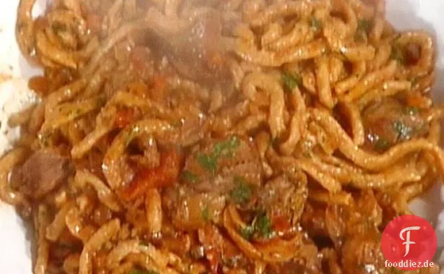 Bigoli mit Entenragu