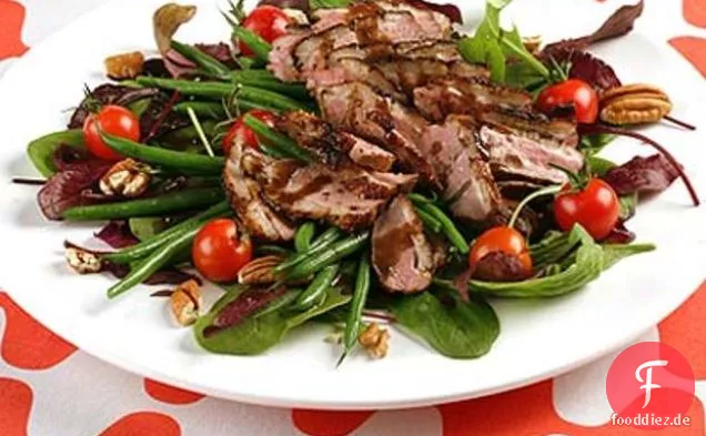 Gebratene Ente & grüner Bohnensalat mit Pekannüssen