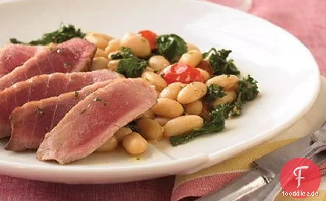 Rosmarin Thunfisch mit weißen Bohnen
