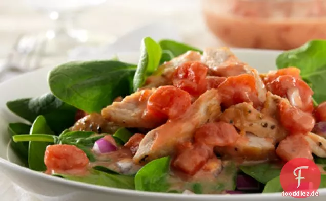 Truthahn mit Tomaten-Spinat-Salat