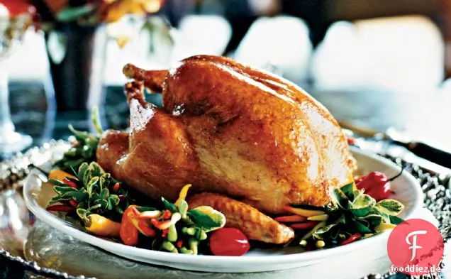 Gebratener Truthahn mit Mandarinenglasur