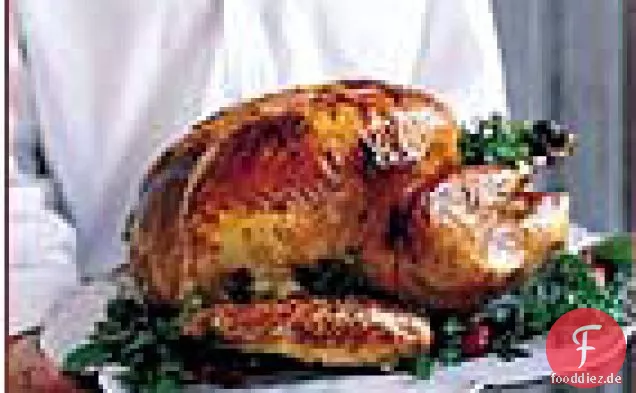 Gebratener Truthahn mit Speck-Apfelweinsoße