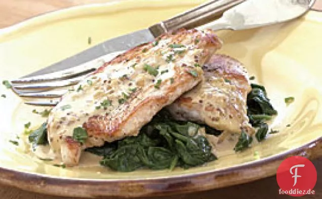 Putenschnitzel mit Senfrahmsauce