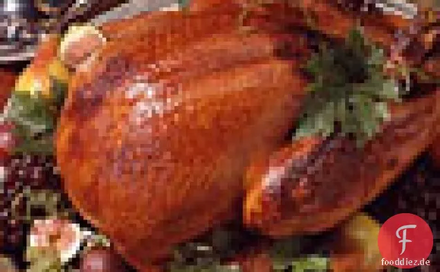 Truthahn mit Honigsauce und Innereien-Sahnesauce
