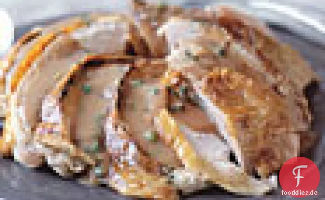 Kräuter-Senf-Truthahn mit Frühlingszwiebelsoße