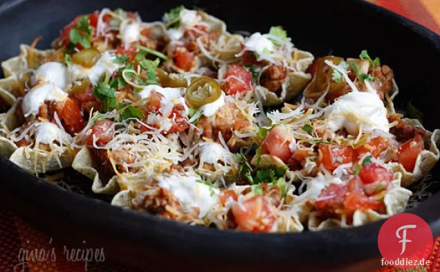 Nachos mit Truthahn, Bohnen und Käse