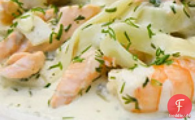 Lachs & Garnelen Pasta