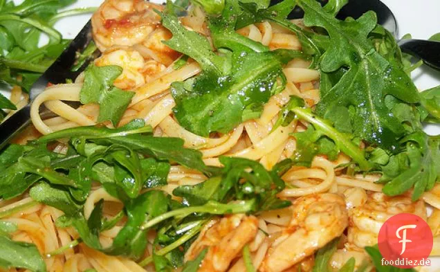 Garnelenlinguine mit Rucola