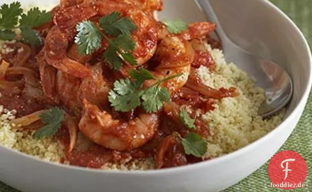 Garnelen-Harissa-Eintopf mit Couscous