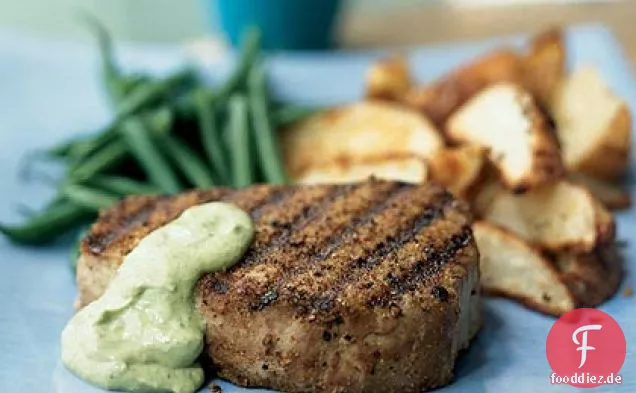 Thunfisch mit Avocado Grüne Göttin Aioli