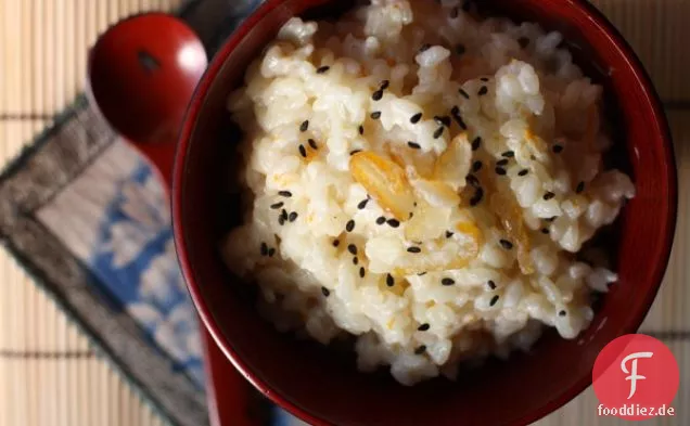 Milchreis mit Yuzu, Vanille und Sake