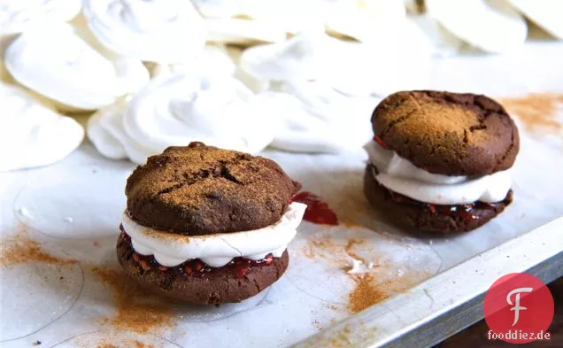 Schokolade und Zimt Crackle Cookies