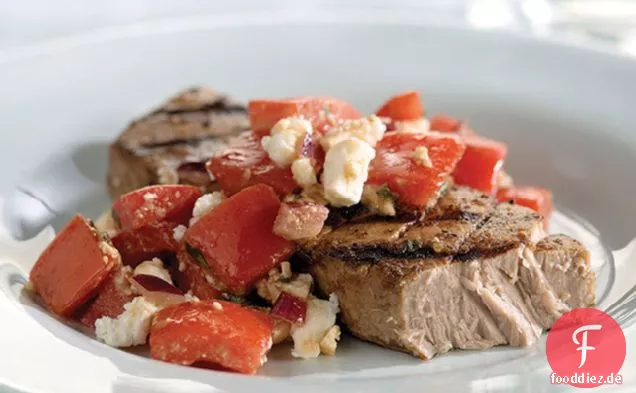 Pikanter gegrillter Thunfisch mit frischer Tomatensalsa