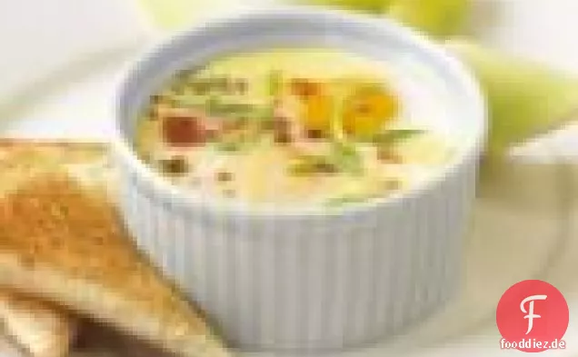 Gebratene Eier mit Speck & Ziegenkäse