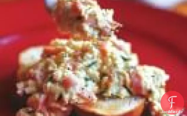Geraffte Eier mit Räucherlachs