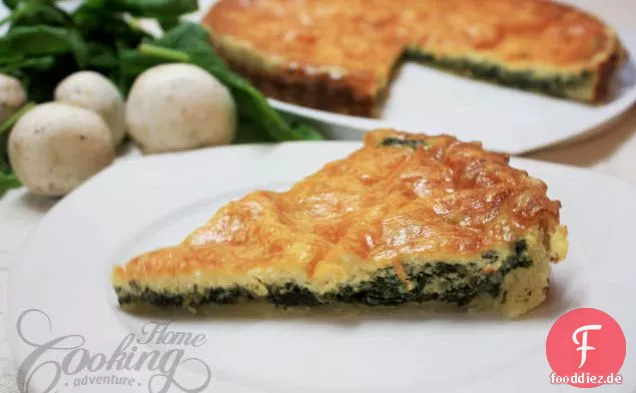 Quiche mit Spinat und Pilzen