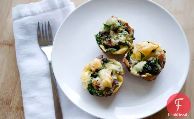 Mini Spinat und Jarlsberg Quiche