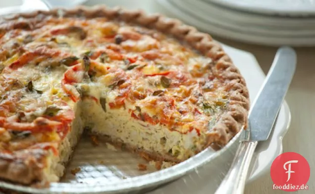 Krabben-, Schalotten- und Tomatenquiche