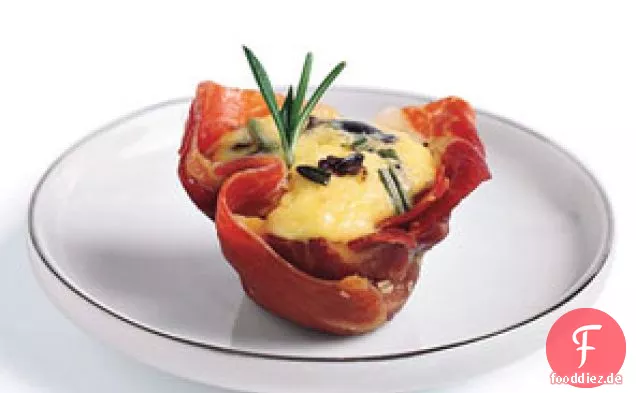 Quiche in Schinkenbechern