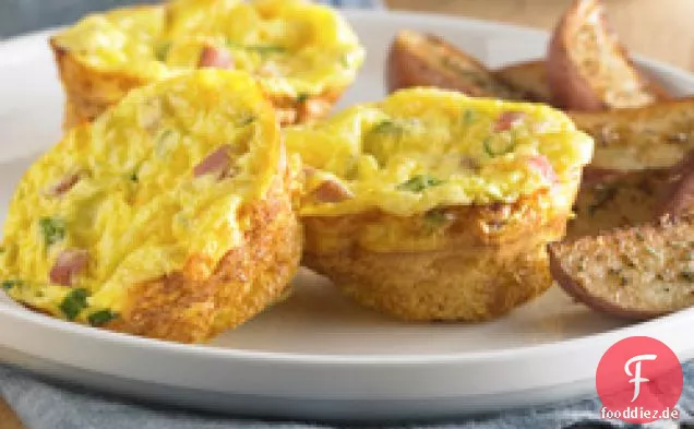 Krustenloser Schinken und Schweizer Mini-Quiches
