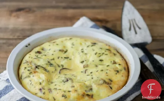 Gebratene Kartoffel, Zwiebel und Rosmarin krustenlose Quiche