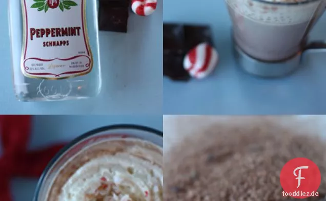 Heiße Schokolade mit Pfefferminzschnaps