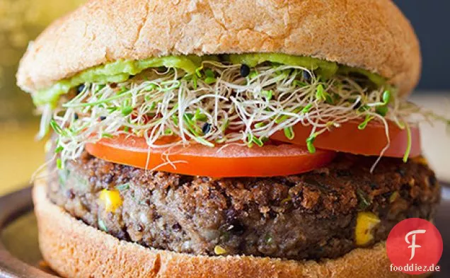 Würzige schwarze Bohnen Burger