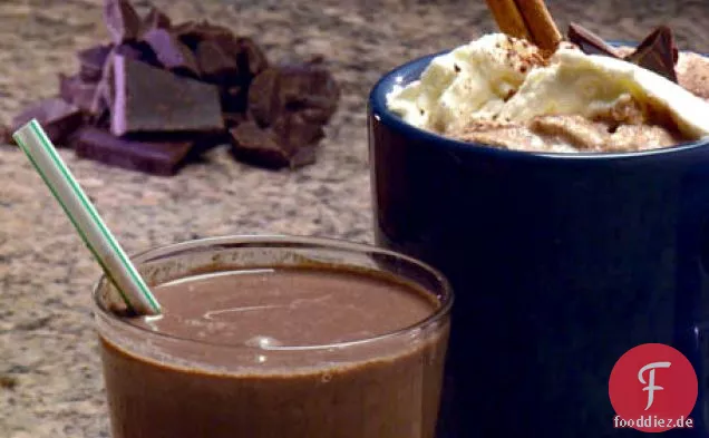 Heiße Zimt-Schokoladenmilch mit Ahorn-Schlagsahne-Rezept
