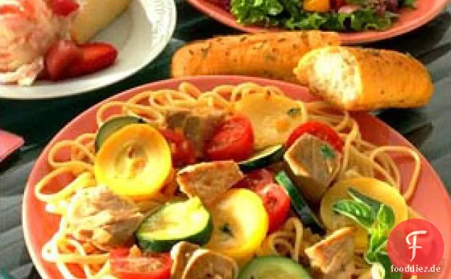 Linguine Mit Gemüse & Thunfisch