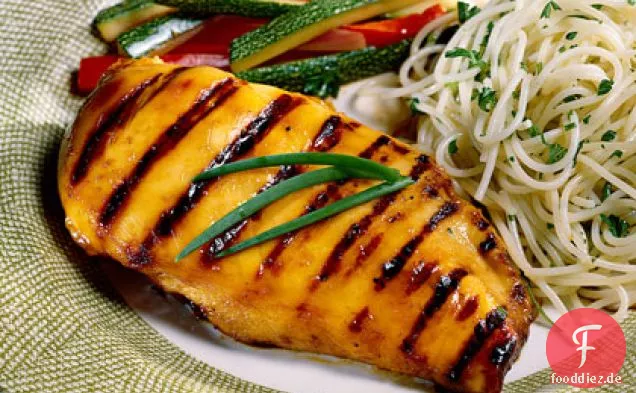 Gegrilltes Hähnchen mit Honigglasur