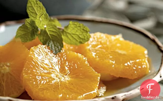 Orangenscheiben mit Honig und Orangenblütenwasser