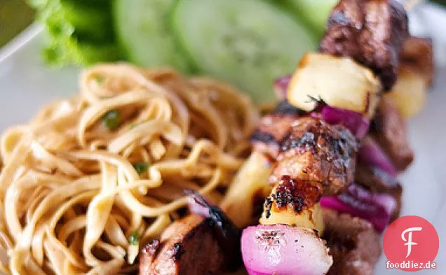 Gegrillte Thai Curry Rindfleisch Spieße Rezept