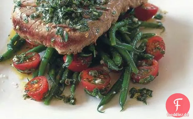 Chargrilled Thunfisch & Grüne Bohnen mit Salsa Verde