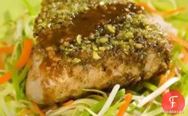 Mit Wasabi verkrustete Thunfischsteaks
