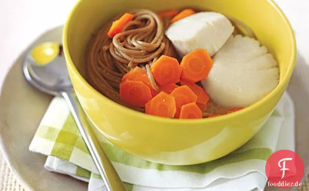 Jakobsmuschel-Soba-Suppe