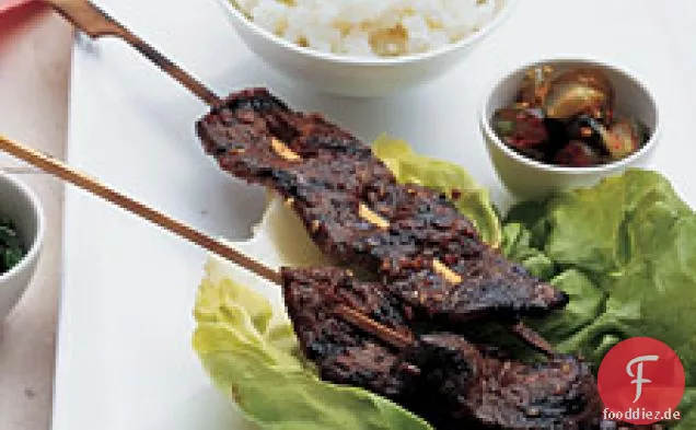 Koreanische kurze Rib Kebabs